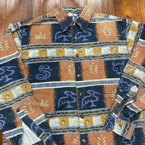 The Territory Ahead Vintage Tribal Print AOP Button Down Multicolor Shirt Medium - Picture 2 of 7
